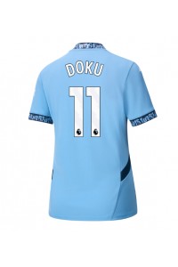 Manchester City Jeremy Doku #11 Fotballdrakt Hjemme Klær Dame 2024-25 Korte ermer